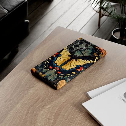 Butterfly Floral Phone Case, Art-inspire Tough Case, Gift for Nature Lovers, Butterfly Pattern Cover, Eco-Friendly Mobile Accessory