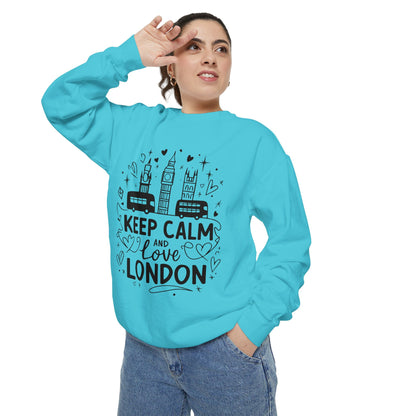Unisex Garment-Dyed Sweatshirt - Keep Calm and love London
