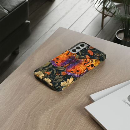 Butterfly Phone Case, Tough Cases for Nature Lovers, Vibrant Floral Design, Gift for Her, Cute Phone Accessories, Butterfly Artwork