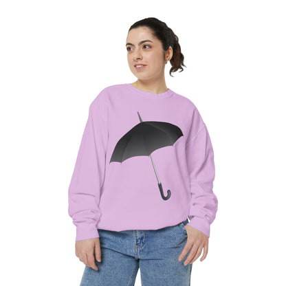 Unisex Garment-Dyed Sweatshirt - Regal Royal Umbrella - Elegant and Majestic Design