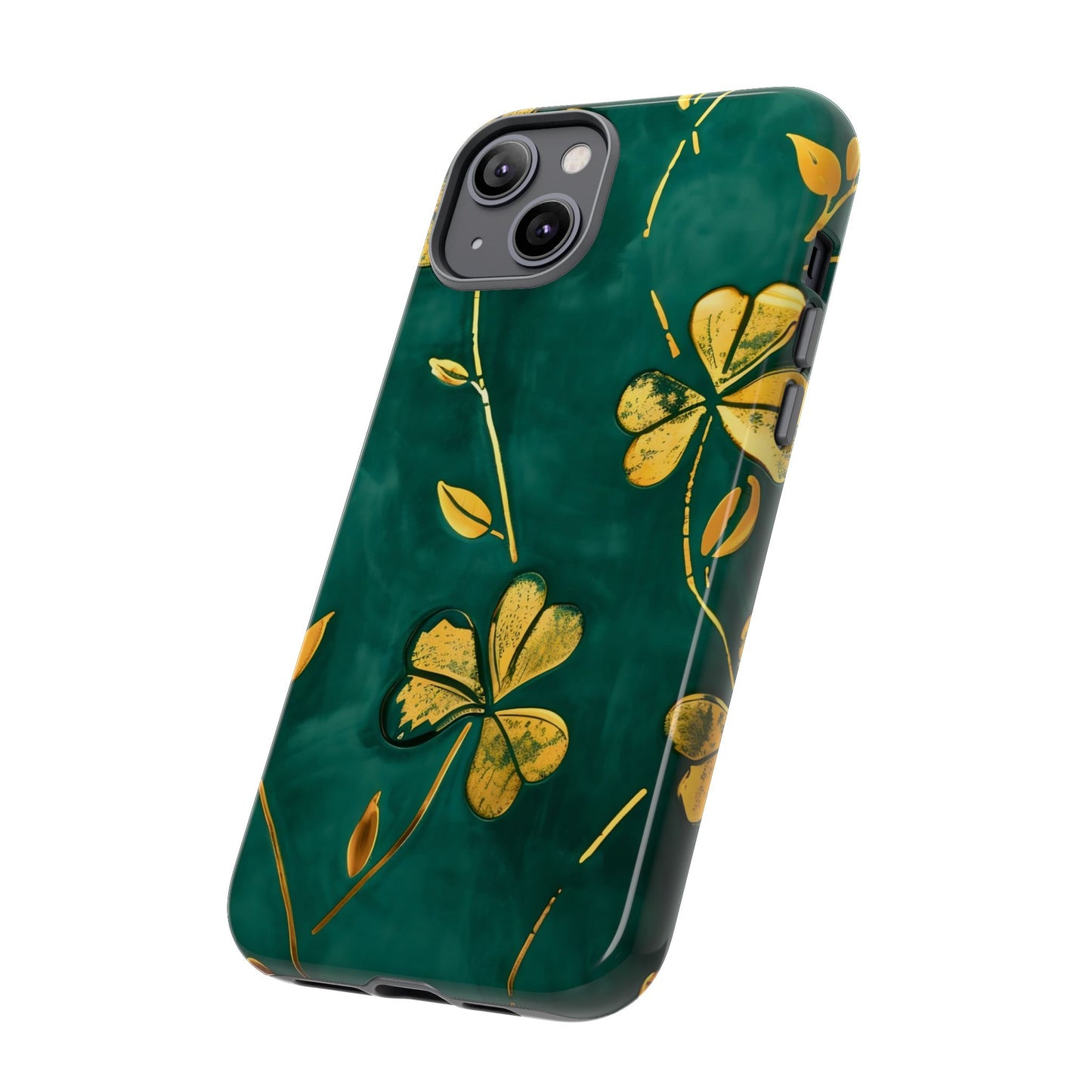 Floral Phone Case with Gold Accents, Tough Phone Cover, Stylish Phone Protector, Unique Gift for Her, Nature Lover Accessory