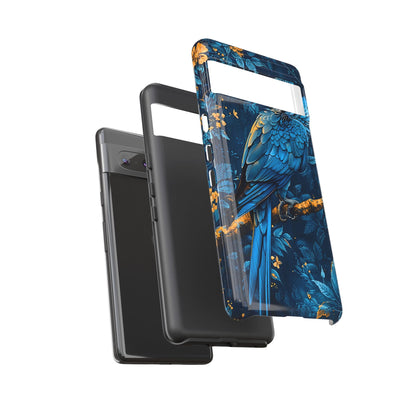 Tough Cases - Vibrant Blue Parrot Phone Case, Tropical Bird Phone Cover, Nature Lover Gift, Eco-Friendly Accessories, Unique Wildlife Decor