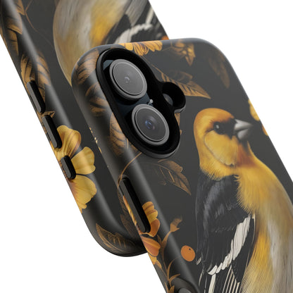 Elegant Bird Phone Case - Tough Cases, Phone Accessories, Wildlife Gifts, Nature Lover, Floral Design, Unique Cases