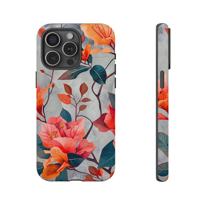Floral Phone Case, Tough Cases, Flower Power, Gift for Her, Decorative Phone Cover, Trendy Accessories, Everyday Style