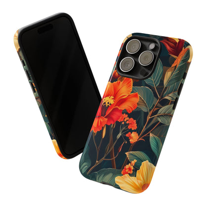 Tough Floral Phone Case | Tropical Vibe, Gift for Nature Lovers, Summer Beach Accessory, Floral Pattern, Trendy Phone Accessories