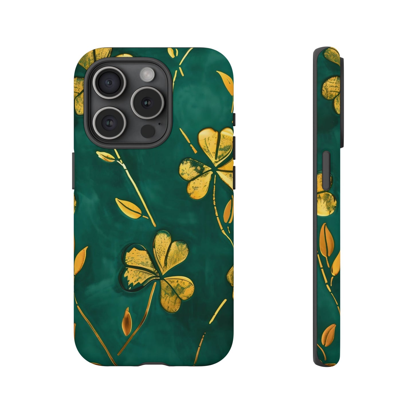 Floral Phone Case with Gold Accents, Tough Phone Cover, Stylish Phone Protector, Unique Gift for Her, Nature Lover Accessory