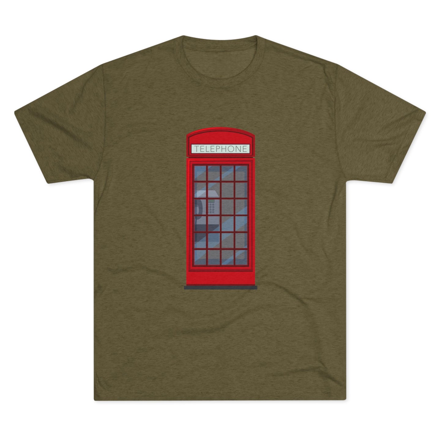 Iconic British Public Telephone - Classic Red Phone Box Unisex Tri-Blend Crew Tee
