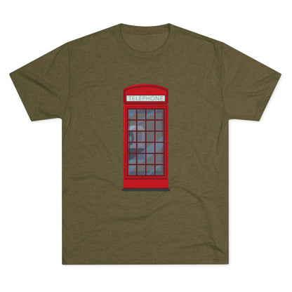 Iconic British Public Telephone - Classic Red Phone Box Unisex Tri-Blend Crew Tee