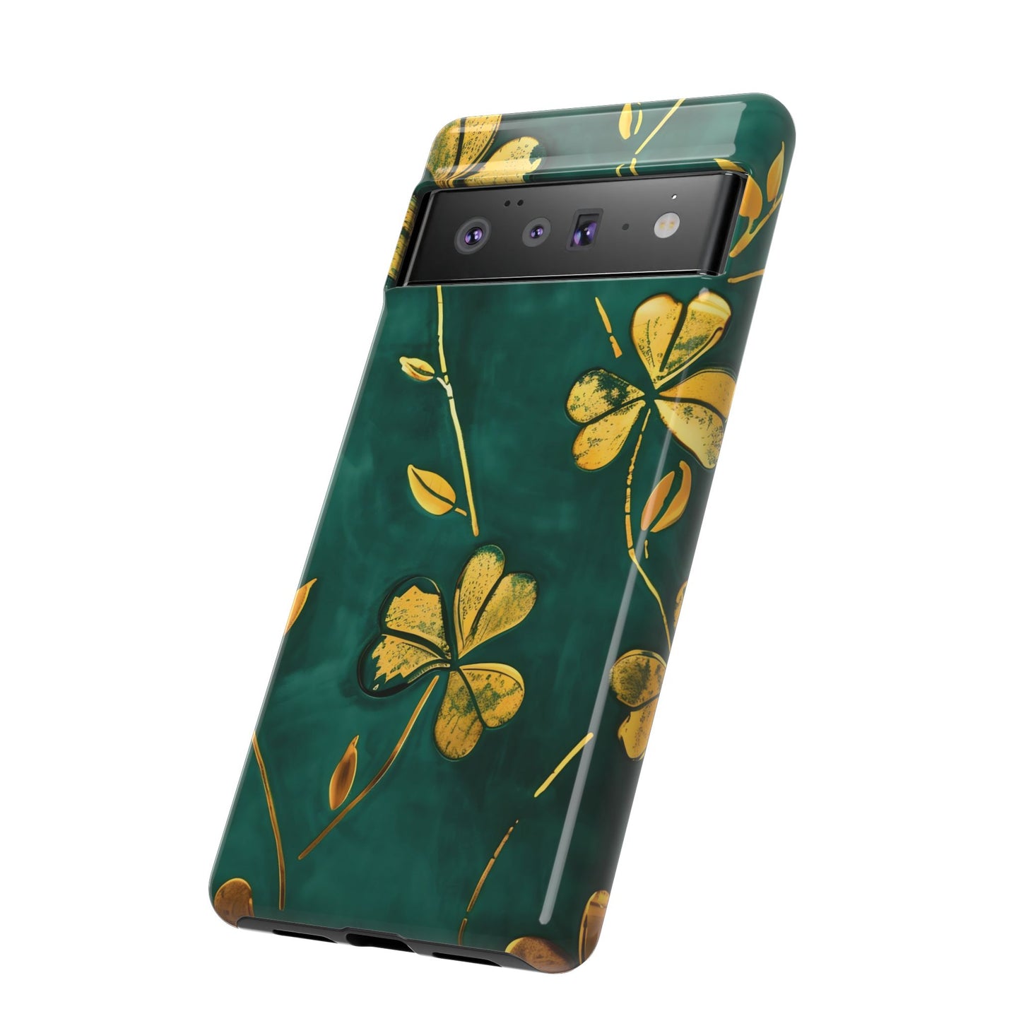 Floral Phone Case with Gold Accents, Tough Phone Cover, Stylish Phone Protector, Unique Gift for Her, Nature Lover Accessory