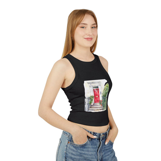 Women's Micro Rib Racer Tank Top - Embracing Classic British Charm and Style