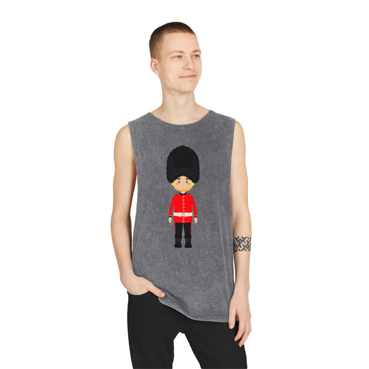 Unisex Stonewash Tank Top - British Soldier - Classic Military Elegance and Honor