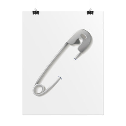 Minimalist Safety Pin Wall Art, Modern Decor, Unique Gift, Home Aesthetic, Art Print, Rolled Poster, Contemporary Interior Design