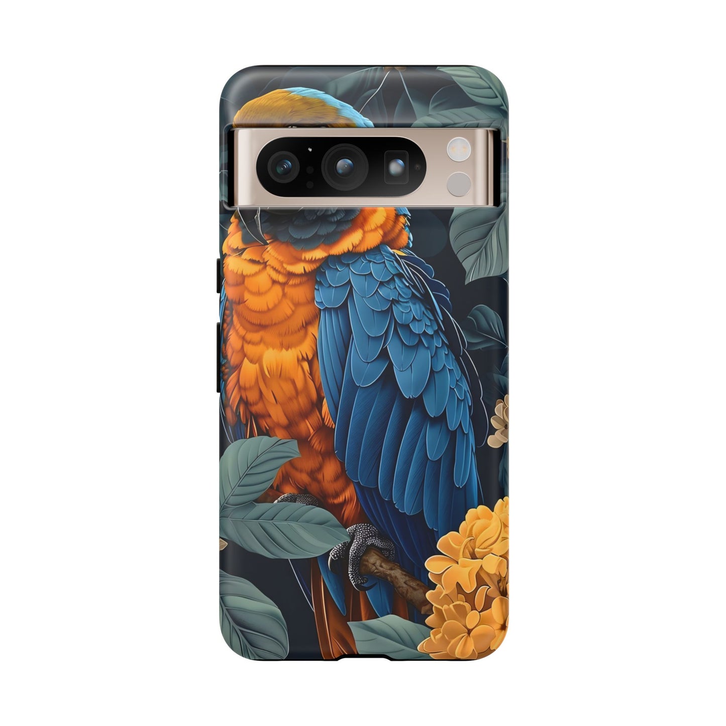 Tropical Parrot Phone Case - Tough Cases, Colorful Phone Cover, Nature Lover Gift, Floral Design, Bird Lover Accessory