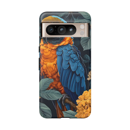 Tropical Parrot Phone Case - Tough Cases, Colorful Phone Cover, Nature Lover Gift, Floral Design, Bird Lover Accessory
