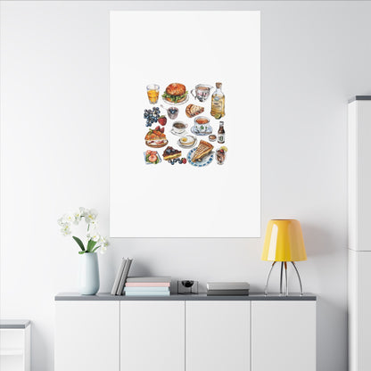 Breakfast Feast Canvas Print, Food Art, Kitchen Decor, Gifting for Food Lovers, Brunch Vibes, Wall Art
