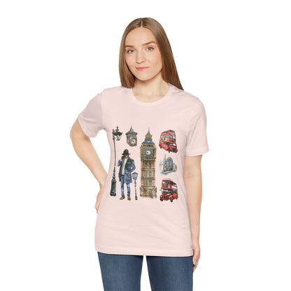 Unisex Jersey Short Sleeve Tee - Old World Charm - Vintage English Icons