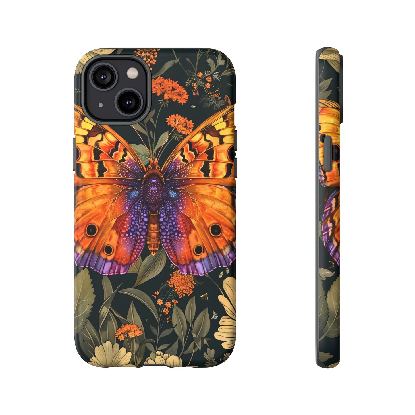 Butterfly Phone Case, Tough Cases for Nature Lovers, Vibrant Floral Design, Gift for Her, Cute Phone Accessories, Butterfly Artwork