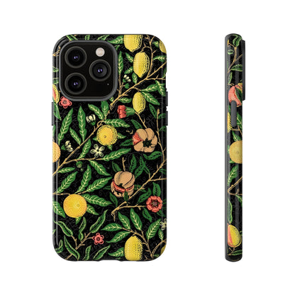 Tough Cases Phone Case, Floral Phone Cover, Tough Phone Protection, Gift for Plant Lovers, Black Background, Eco-Friendly Design