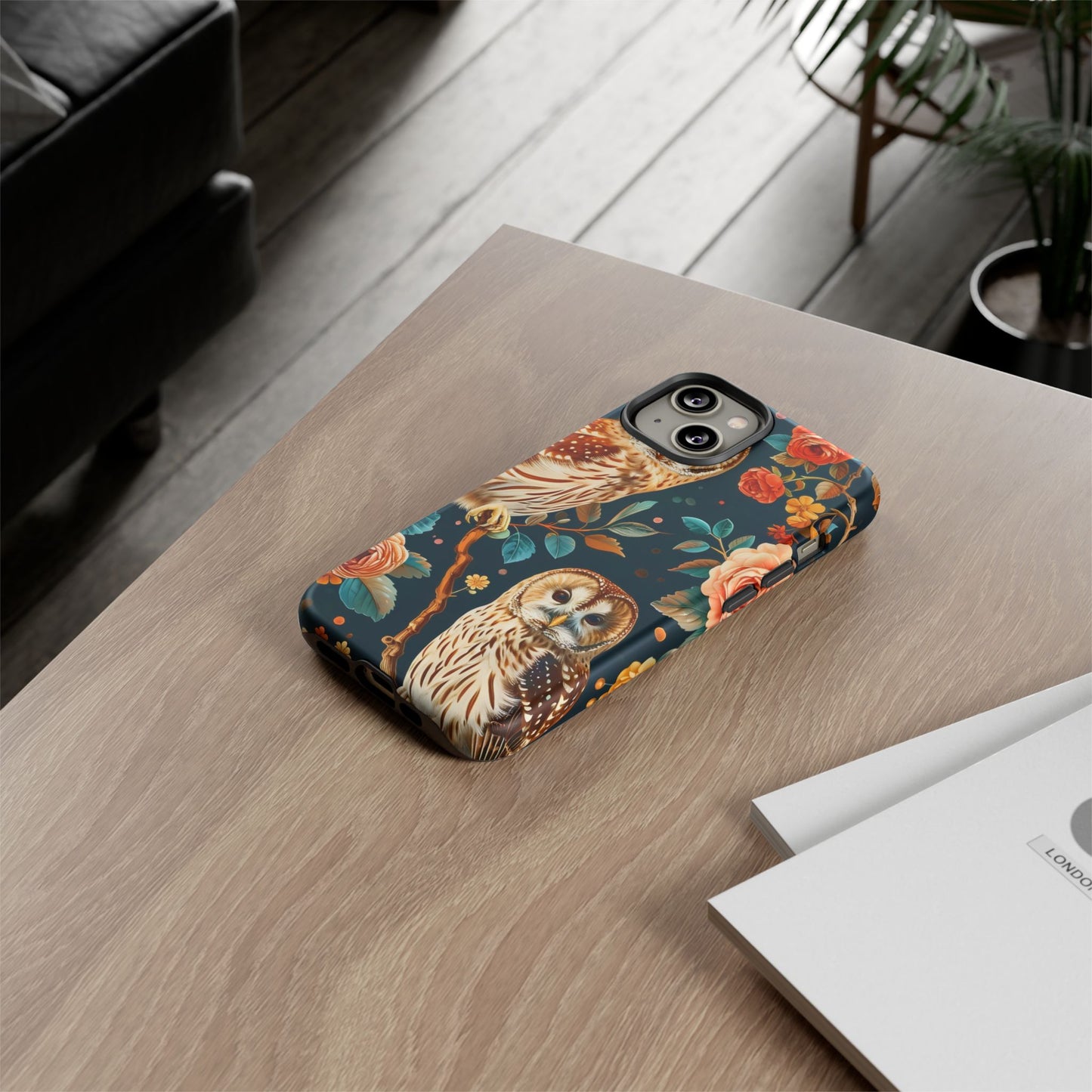 Owl Phone Case with Floral Design, Tough Phone Cover for Nature Lovers, Gift for Bird Enthusiasts, Stylish Protection for Smartphones, [...]