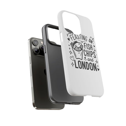 London Fish & Chips Phone Case | Fun Gift for Foodies, Travel Lovers, London Souvenir, Unique Accessories, Personalization Option