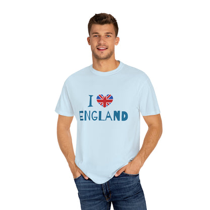 I love England Cozy Unisex Garment-Dyed T-shirt