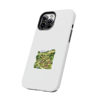 Charming Village Art Phone Cases, Durable Tough Cases for Nature Lovers, Eco-Friendly Gift, Phone Accessories for Holidays