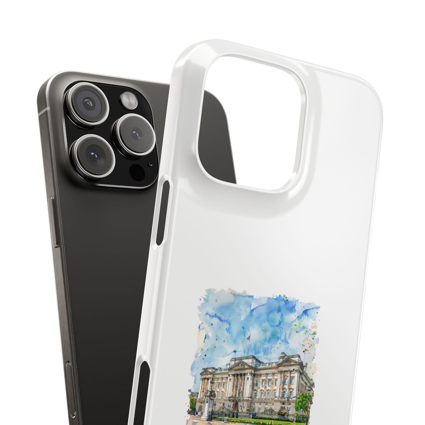 Artistic Slim Phone Case with Watercolor Design, Unique Phone Cover, Gift for Travelers, Stylish Mobile Accessory, Custom Phone Protection