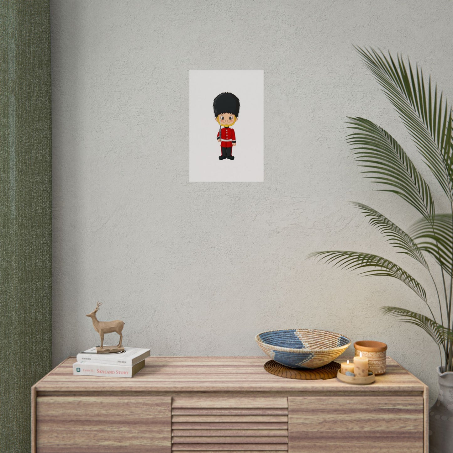 Whimsical Soldier Rolled Poster Art, Children's Room Decor, Cute Wall Art, Nursery Wall Hanging, Gift for Kids
