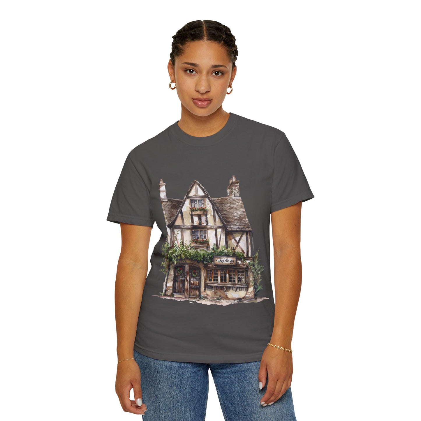 Unisex Garment-Dyed T-shirt - Heritage in Stone - Traditional British Village Homes