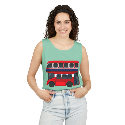Unisex Garment-Dyed Tank Top - London Transport English Bus
