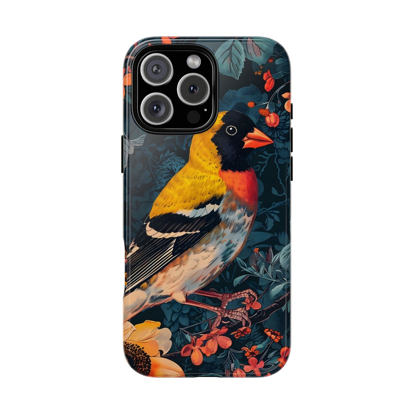 Vibrant Bird Phone Case - Tough Cases, Nature Lover Gift, Floral Design, Eco-Friendly Accessory, Stylish Mobile Protection