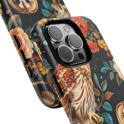 Owl Phone Case with Floral Design, Tough Phone Cover for Nature Lovers, Gift for Bird Enthusiasts, Stylish Protection for Smartphones, [...]