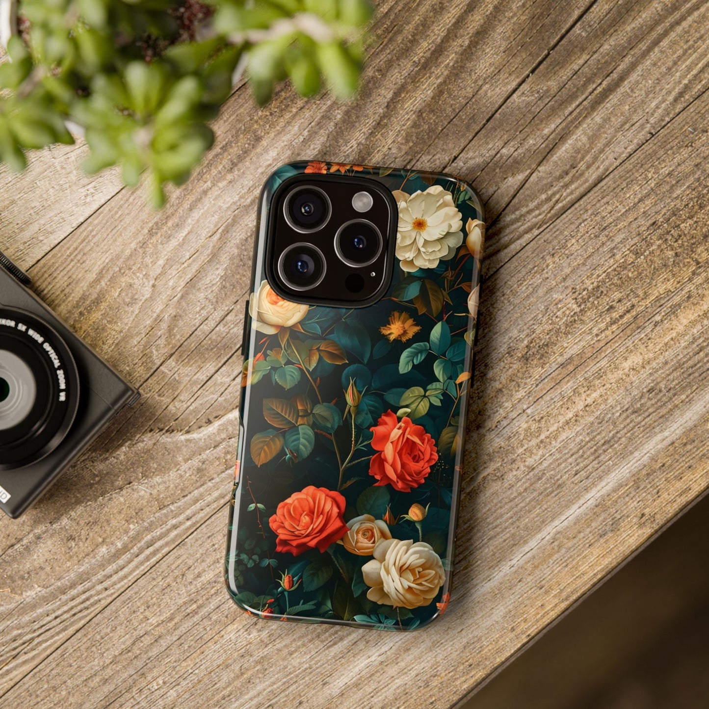Floral iPhone Case, Tough Phone Cover, Flower Design Phone Accessory, Gift for Her, Spring Style, Floral Protection Case