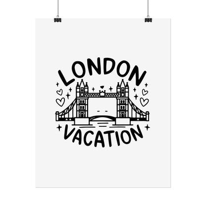 London Vacation Rolled Poster - Travel Decor for Home, Wall Art Print, Gift for Travelers, London Artwork, Holiday Gift Idea