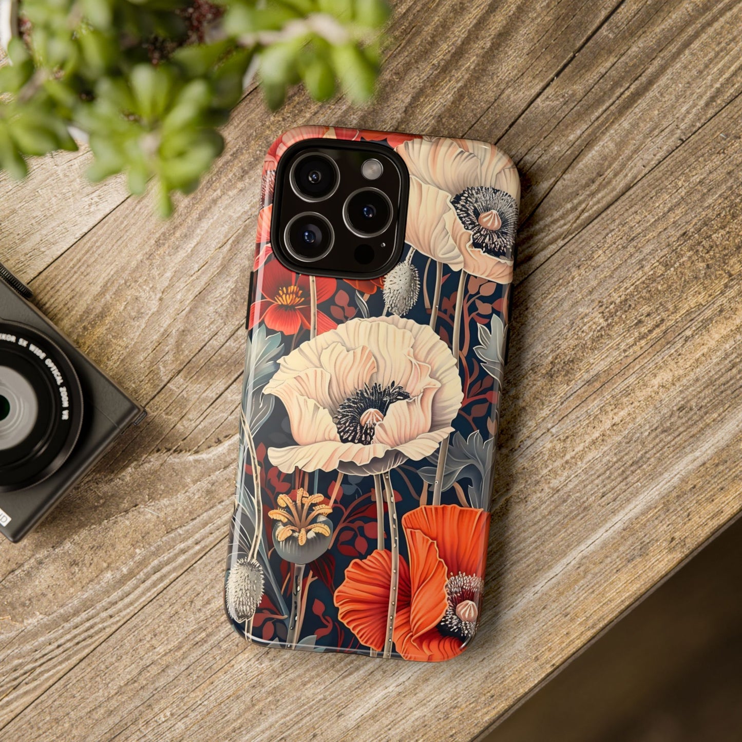 Floral iPhone Case, Tough Phone Cover, Artistic Protection, Flower Design, Unique Gift for Her, Phone Accessory, Trendy Tech