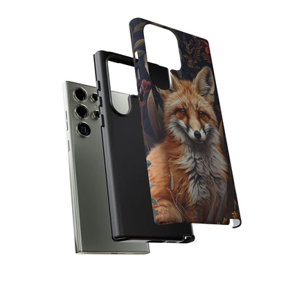 Fox Floral Phone Case, Tough Cases for Animal Lovers, Nature Themed Gift, Cute Phone Cover, Wild Fox Protector