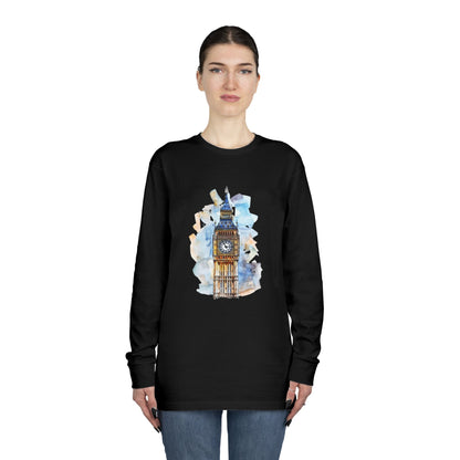 Long Sleeve Crewneck Tee - Keeping Time - The Clock Tower of Westminster