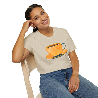 Unisex Softstyle T-Shirt - Elegant British Tea Cup - Classic Tea Time Style