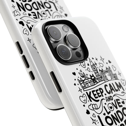 London Vibes Phone Case – Keep Calm Design, iPhone Accessories, Gift for Travelers, London Souvenir, Unique Cell Phone Cover