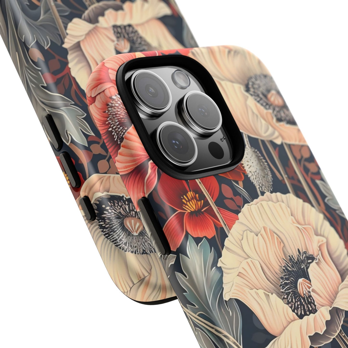 Floral iPhone Case, Tough Phone Cover, Artistic Protection, Flower Design, Unique Gift for Her, Phone Accessory, Trendy Tech