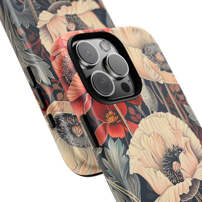 Floral iPhone Case, Tough Phone Cover, Artistic Protection, Flower Design, Unique Gift for Her, Phone Accessory, Trendy Tech