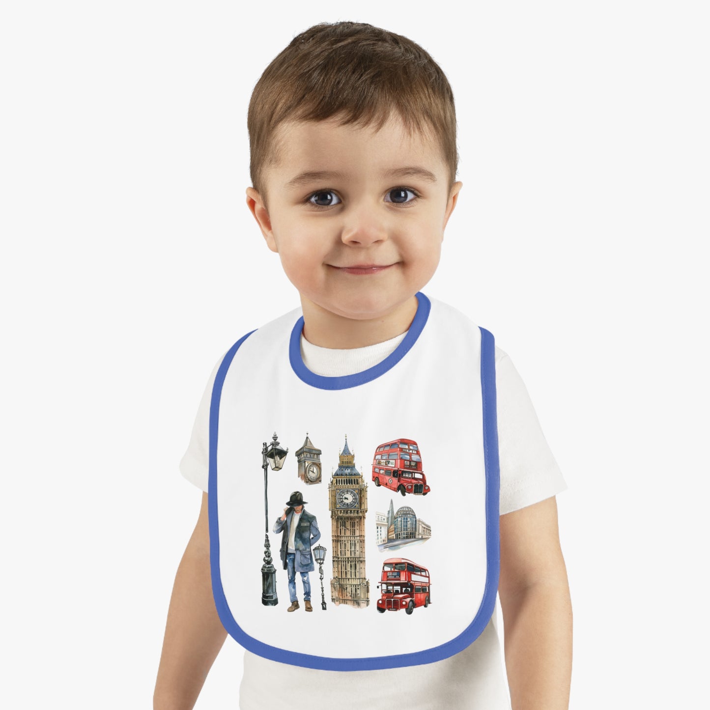 London Adventures Baby Bib | Cute Bib for Babies, Fun Baby Accessories, Baby Shower Gift, Toddler Meal Time