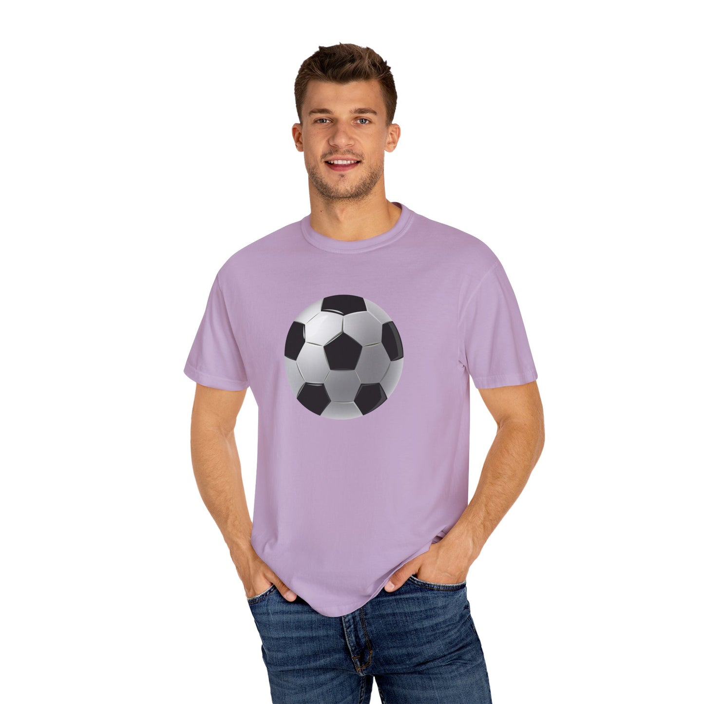 Dynamic Football Design - Sports Passion Energetic Unisex Garment-Dyed T-shirt