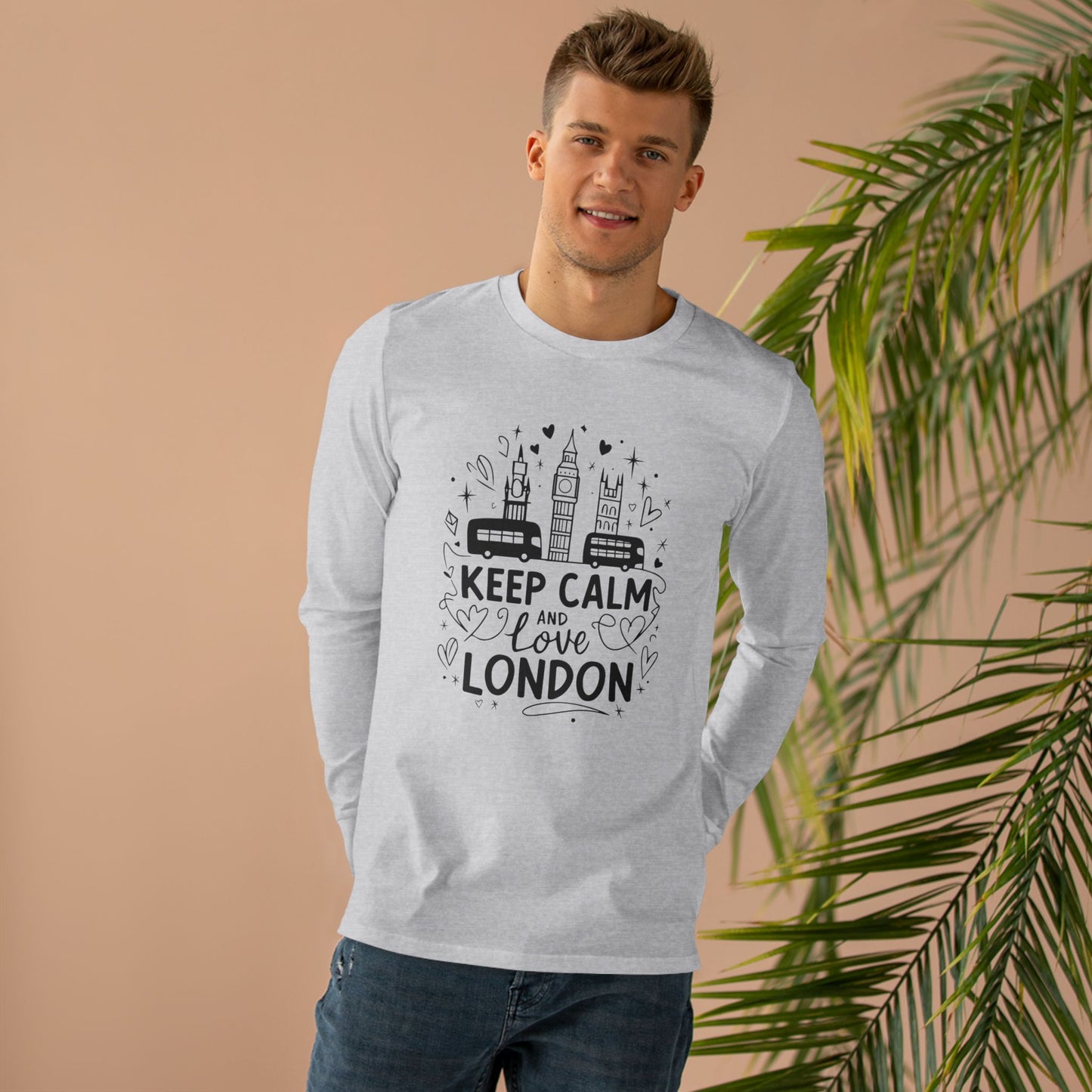 Men’s Base Longsleeve Tee - Keep Calm and love London