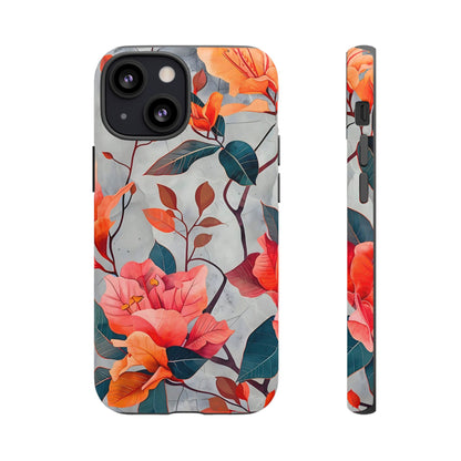 Floral Phone Case, Tough Cases, Flower Power, Gift for Her, Decorative Phone Cover, Trendy Accessories, Everyday Style