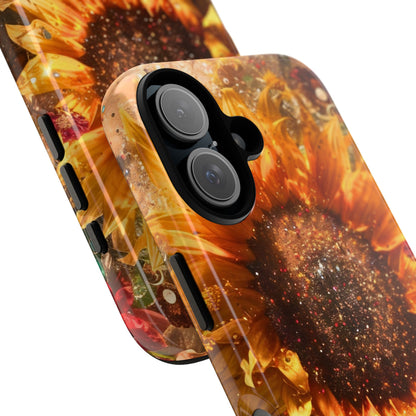 Vibrant Floral Phone Case - Tough Cases, Sunflower Design, Smartphone Cover, Summer Gift, Nature-Inspired Accessories