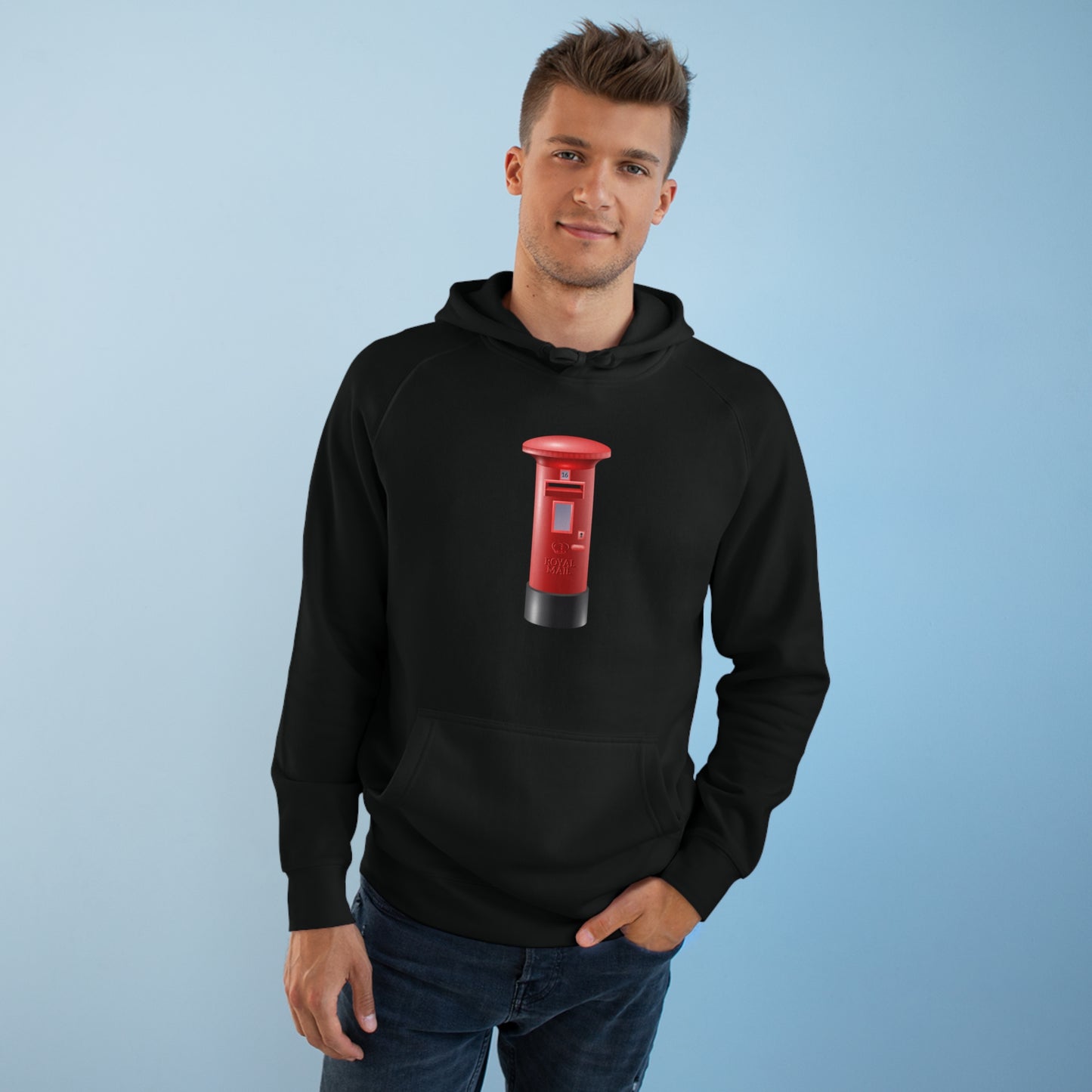 Unisex Hoodie - Vintage UK Red Mailbox Design