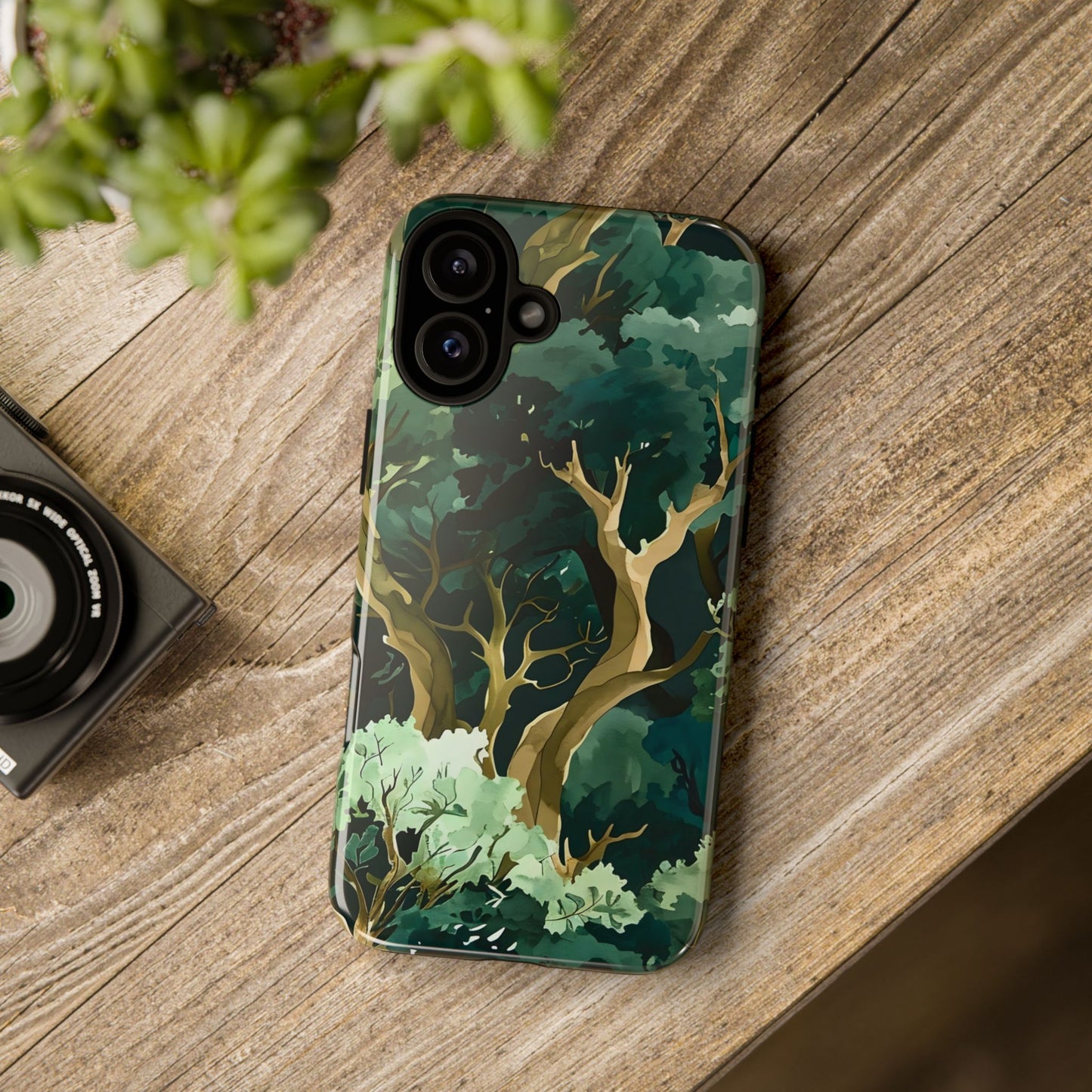 Forest Green Phone Case, Nature-Inspired Tough Cases, Eco-Friendly Gift, Outdoor Lover Accessory, Unique Phone Cover
