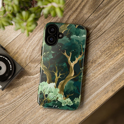 Forest Green Phone Case, Nature-Inspired Tough Cases, Eco-Friendly Gift, Outdoor Lover Accessory, Unique Phone Cover