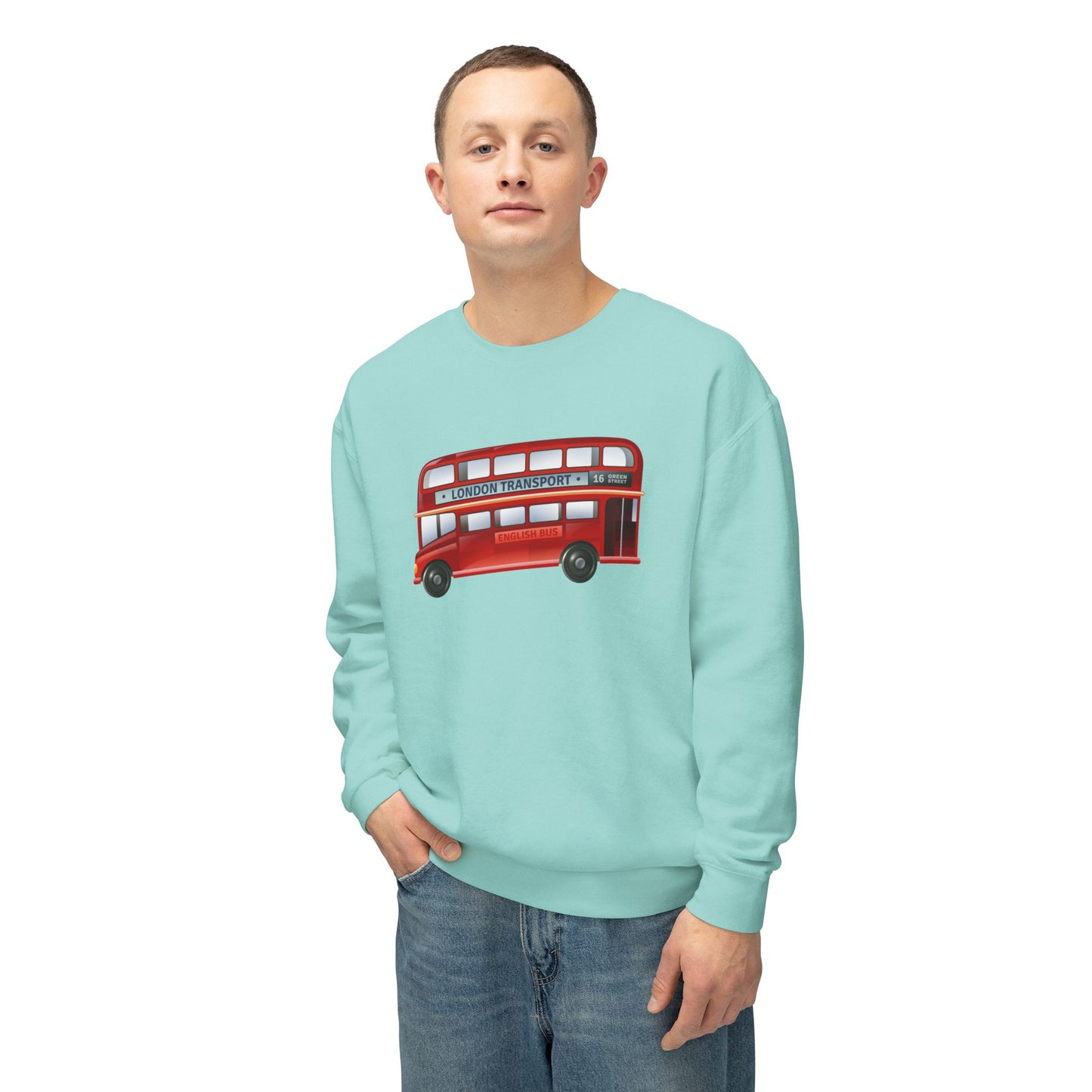 Unisex Lightweight Crewneck Sweatshirt - British English Bus